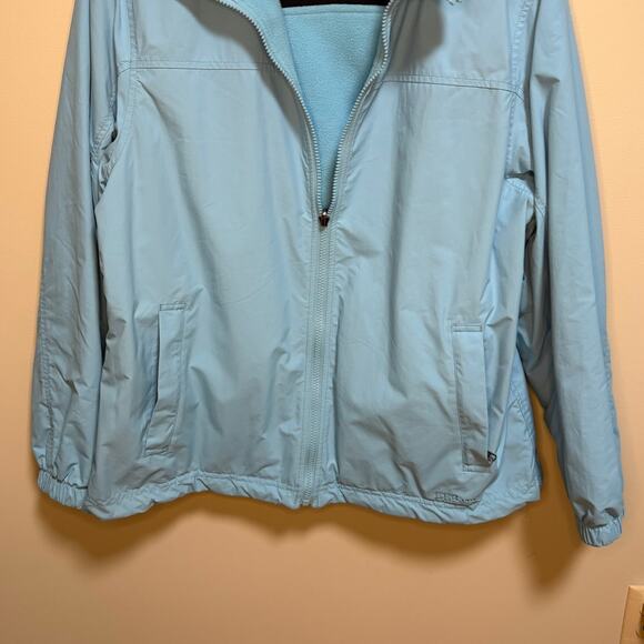 L.L. Bean Baby Blue Zip Up Rain Jacket Large Warm Winter Spring - Picture 3 of 9